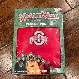 Ohio State Buckeyes Brutus Buckeye Red Poncho NEW